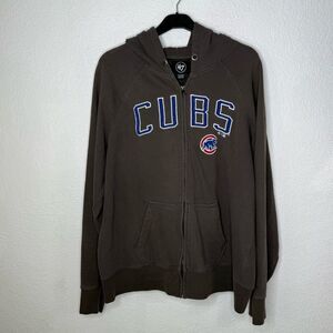 47 Brand Mens Gray Full Zip Up Cubs Jacket Size XXL